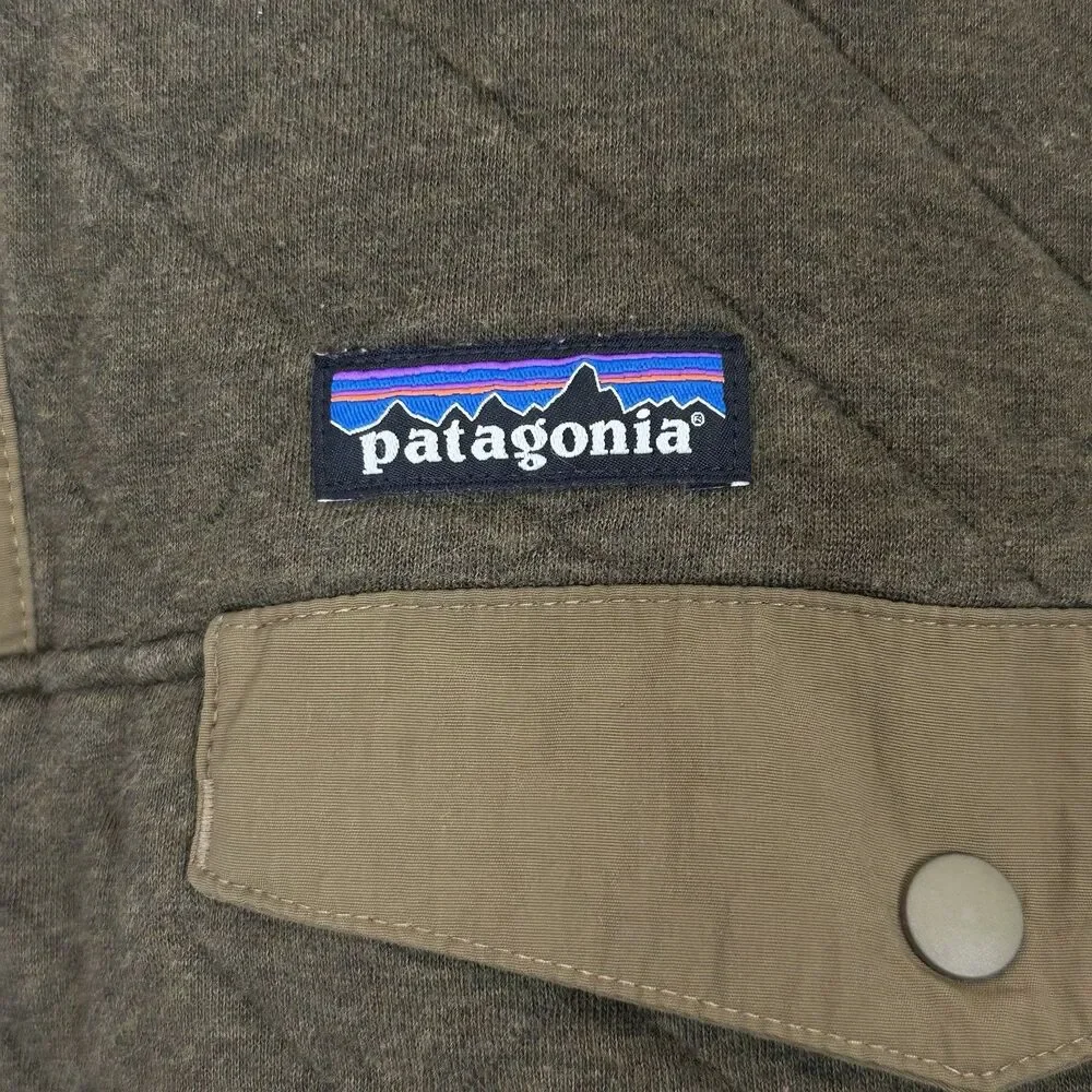 Patagonia Men's Organic Cotton Quilt Snap-T Pullover Size M Green Gorpcore